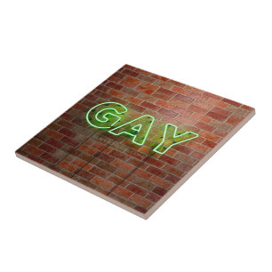 Azulejo SlipperyJoe iluminado letrero de neón gay brillant
