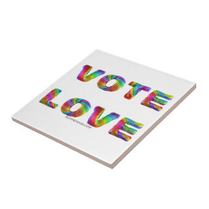 Azulejo SlipperyJoe voto amor igualdad pelaje de colores d