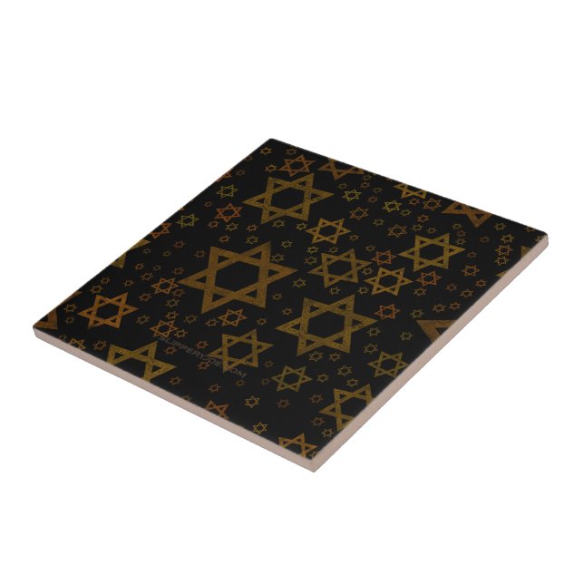 Azulejo SlipperyJoe's Estrella David temática de Hanukkah  (Lado)