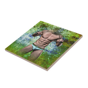 Azulejo SlipperyJoe's hombre adulto muy musculoso sin cami