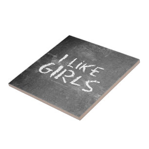 Azulejo SlipperyJoe's I Like Chicas sucia pizarra de tiza 