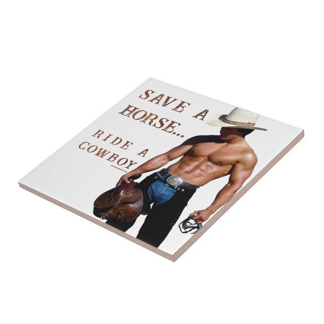 Azulejo SlipperyJoe's save horse montar paja cowboy gorra  (Lado)