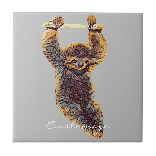 Azulejo Sloth Hanging Out Thunder_Cove (Frente)