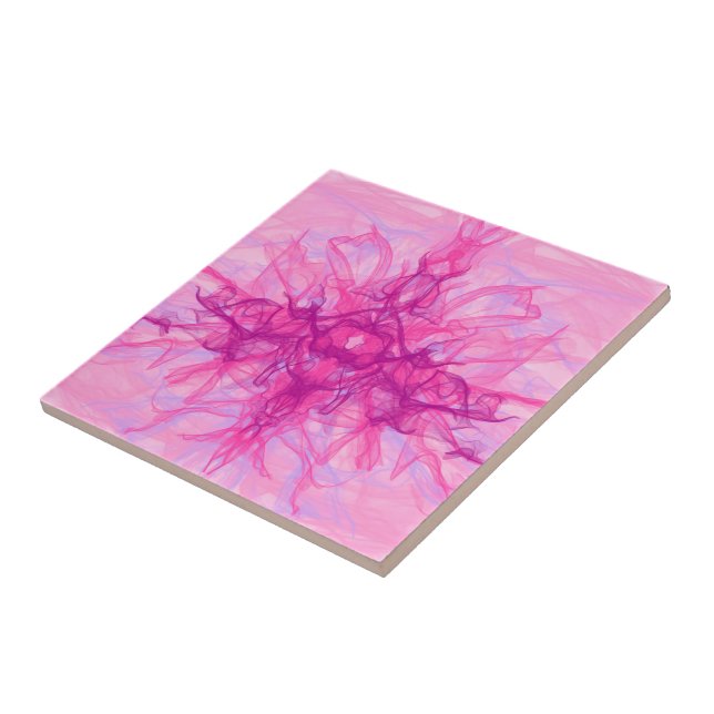 Azulejo SMOKE PINK - Arte fractal moderno y abstracto - (Lado)