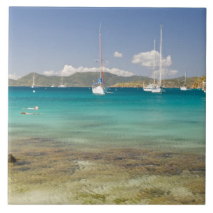 Azulejo Snorkelers en la idílica cala Pirata Bight, Bight,
