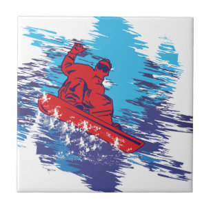 Azulejo Snowboarder multicolor que provoca caídas altas de