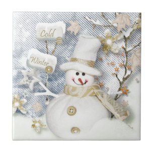 Azulejo Snowman de invierno frío