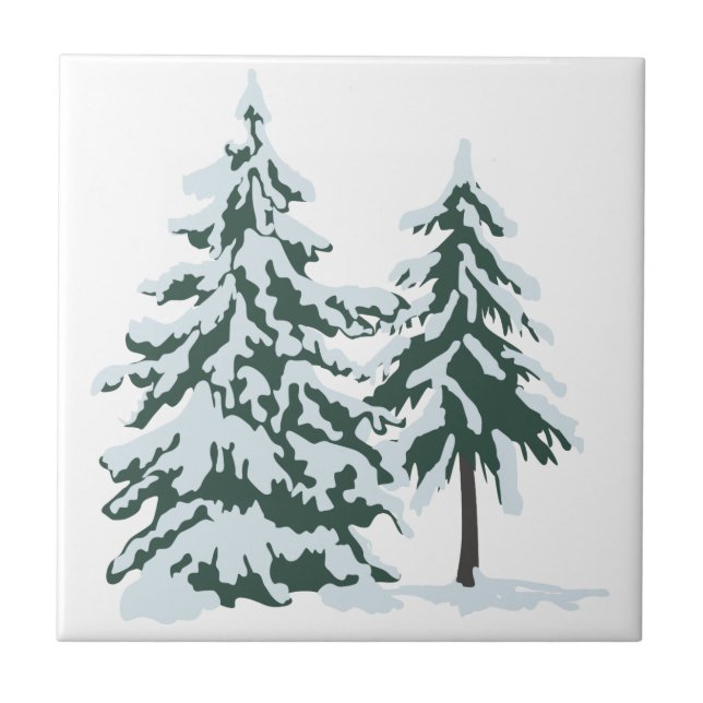 Azulejo Snowy Evergreens (Frente)