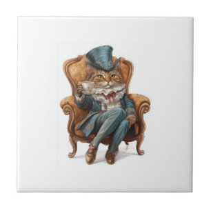 Azulejo Sociedad de Gatos Elegantes � Gatito Real Victoria