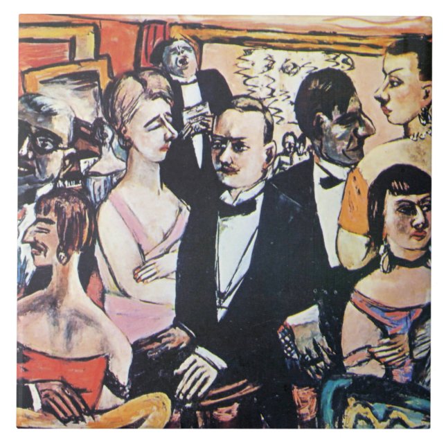 Azulejo Sociedad de París, arte fino de Max Beckmann (Frente)