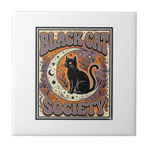 Azulejo Sociedad del Gato Negro Gato Negro Arte Vectorial 
