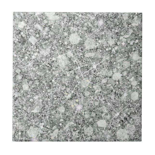 Azulejo Sofisticado color plateado Faux Purpurina sólido (Frente)