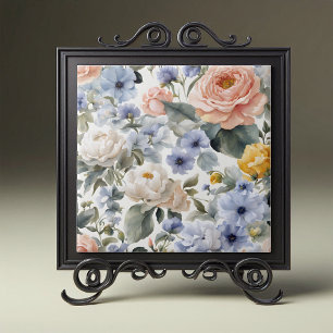Azulejo Sofisticados Rosas Pastel Peonies y Anemones