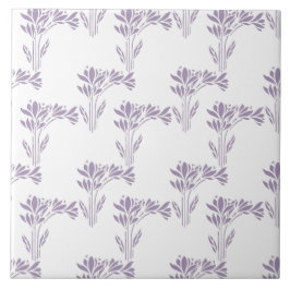 Azulejo Soft Lavender Botanical Pattern Tile