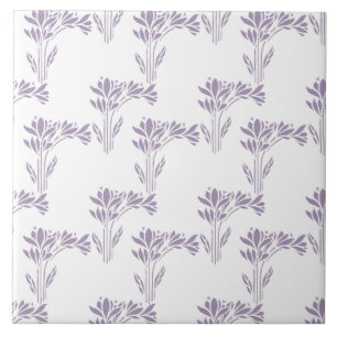 Azulejo Soft Lavender Botanical Pattern Tile