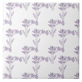 Azulejo Soft Lavender Botanical Pattern Tile
