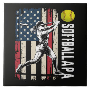 Azulejo Softball Papá Bandera Americana EEUU