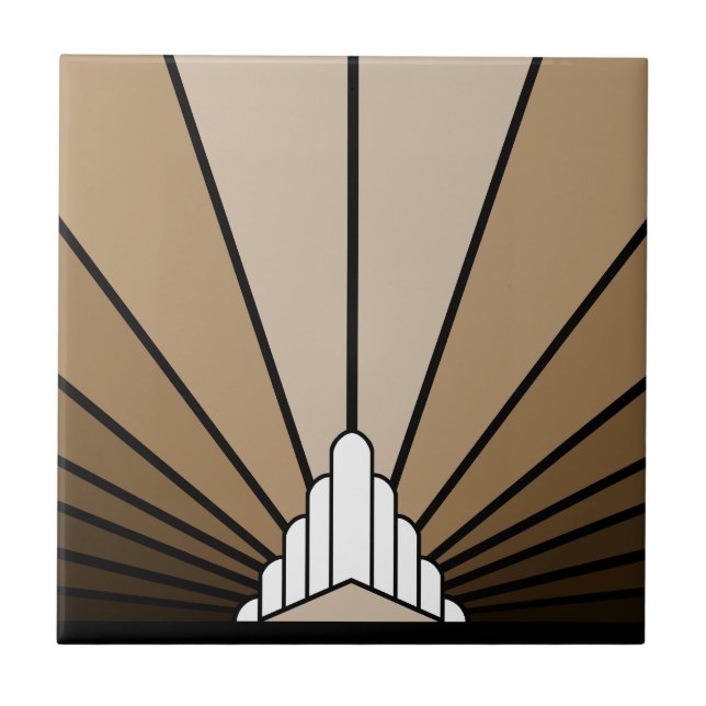 Azulejo Sol Art Déco en bronceado (Frente)