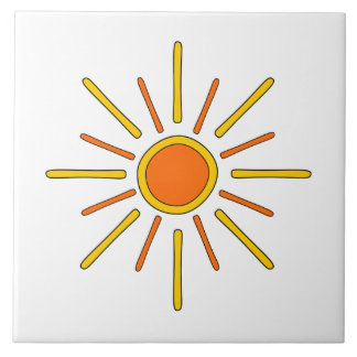 Azulejo Sol del verano. Amarillo y naranja