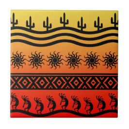 Azulejo Sol Desierto Cactus Suroeste Kokopelli Tile Cerámi