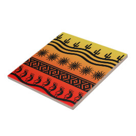 Azulejo Sol Desierto Cactus Suroeste Kokopelli Tile Cerámi