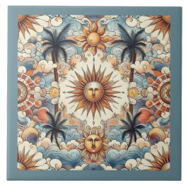 Azulejo Sol en el paraíso (con borde)