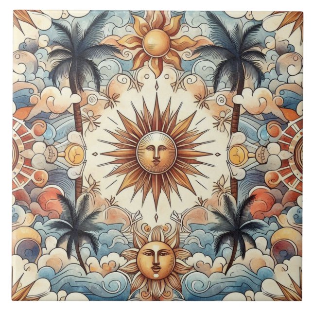 Azulejo Sol en el Paraíso (sin borde) (Frente)