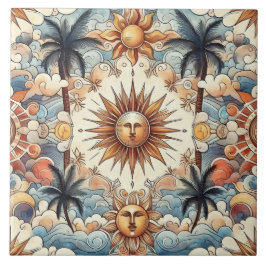Azulejo Sol en el paraíso (sin frontera)