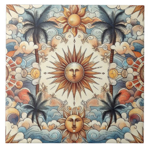 Azulejo Sol en el paraíso (sin frontera)