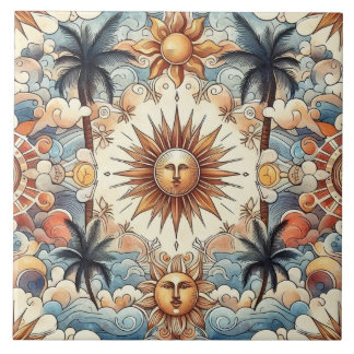 Azulejo Sol en el paraíso (sin frontera)