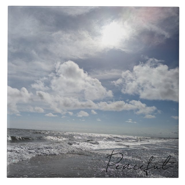 Azulejo Sol nocturno en la playa (Frente)