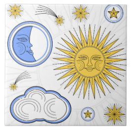 Azulejo Sol vintage y luna