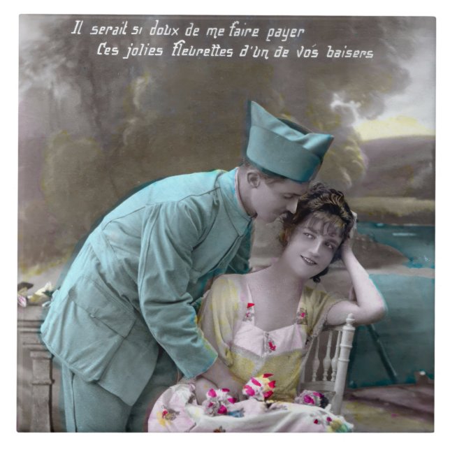 Azulejo Soldado y amante (Frente)