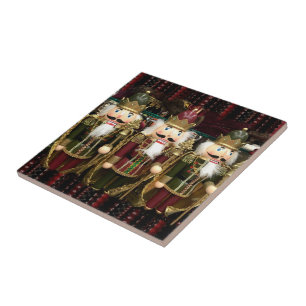 Azulejo Soldados de Cascanueces Dorados de Navidad