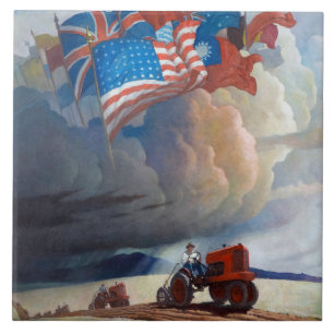 Azulejo Soldados del suelo por Newell Convers Wyeth