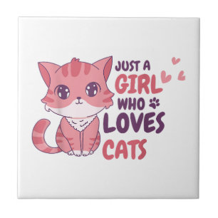 Azulejo Solo un Chica que ama a los gatos regalos de camis
