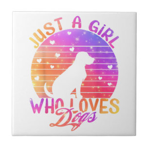 Azulejo Sólo un Chica que ama a los perros