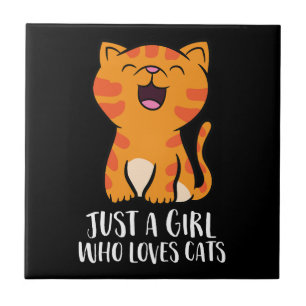 Azulejo Sólo un Chica que ama el pullover de los gatos
