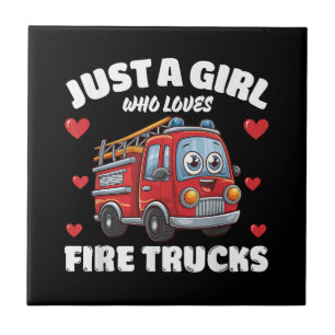 Azulejo Solo un Chica que ama los camiones de bomberos, el