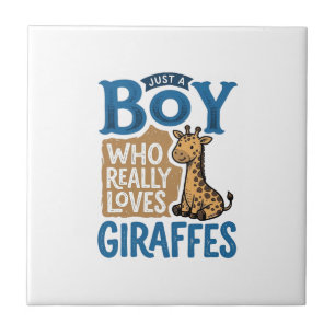 Azulejo Solo un chico que ama las jirafas Diseño de camise