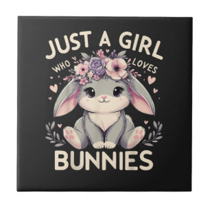 Azulejo Sólo una chica que ama a los conejos