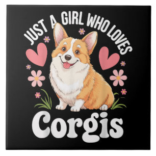 Azulejo Sólo una chica que ama a los Corgis