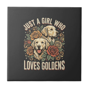 Azulejo Sólo una chica que ama a los Goldens