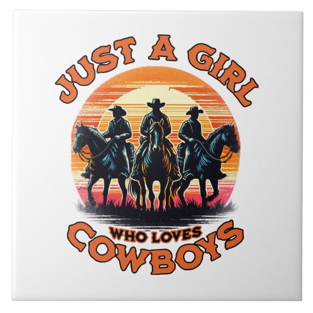 Azulejo Sólo una chica que ama a los vaqueros (Frente)