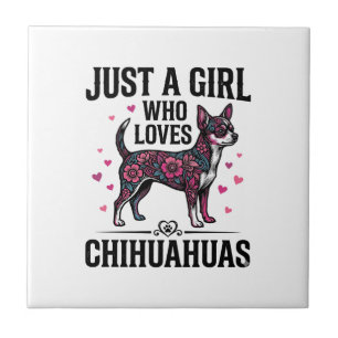Azulejo Solo Una Chica Que Ama Chihuahuas Diseño Vintage D