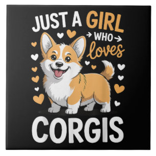 Azulejo Solo una chica que ama Corgis
