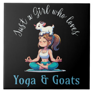 Azulejo Sólo una chica que ama el Yoga y las Cabras
