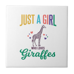 Azulejo Sólo una chica que ama las jirafas diseño vectoria