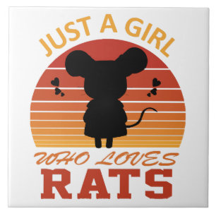 Azulejo Sólo una chica que ama las ratas