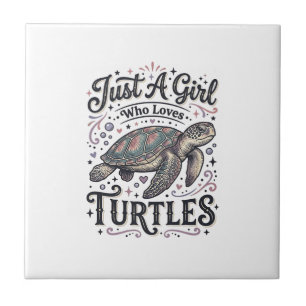 Azulejo Solo Una Chica Que Ama Las Tortugas Diseño De Cami